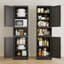 Armoire de rangement autoportante en acier avec 2 portes et tablettes pour le salon de la cuisine-169301966