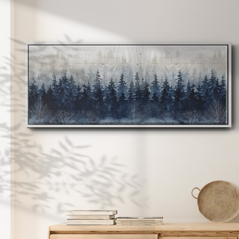 Misty Indigo Forest - toile encadrée, H 20 po x l 50 po