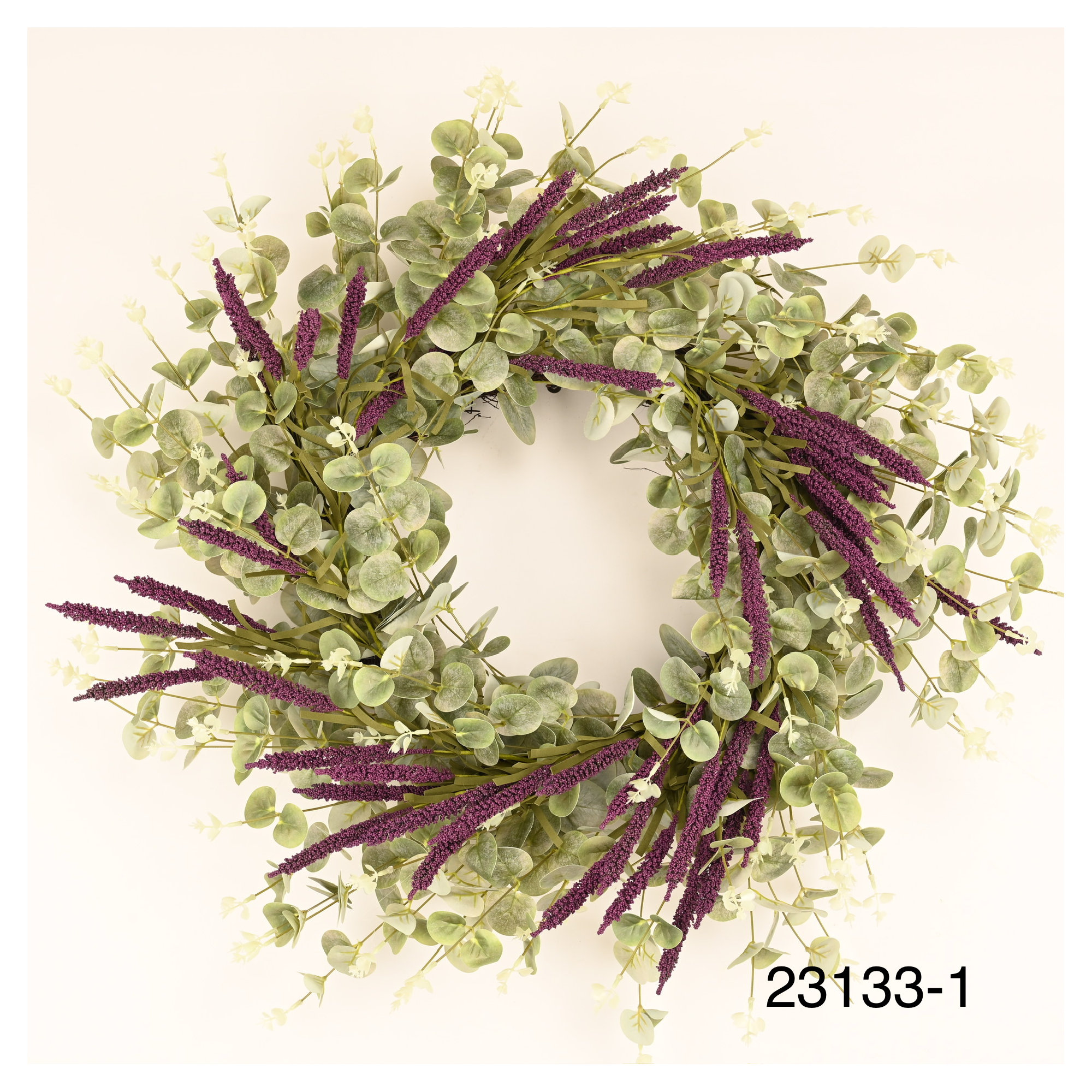 Nisswa 26" Every Day Eucalyptus Berry Front Door Wreath, Purple/Green