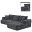 Canapé modulaire rembourré en L 3 pièces avec deux coussins Classic-1262529627-1262529625