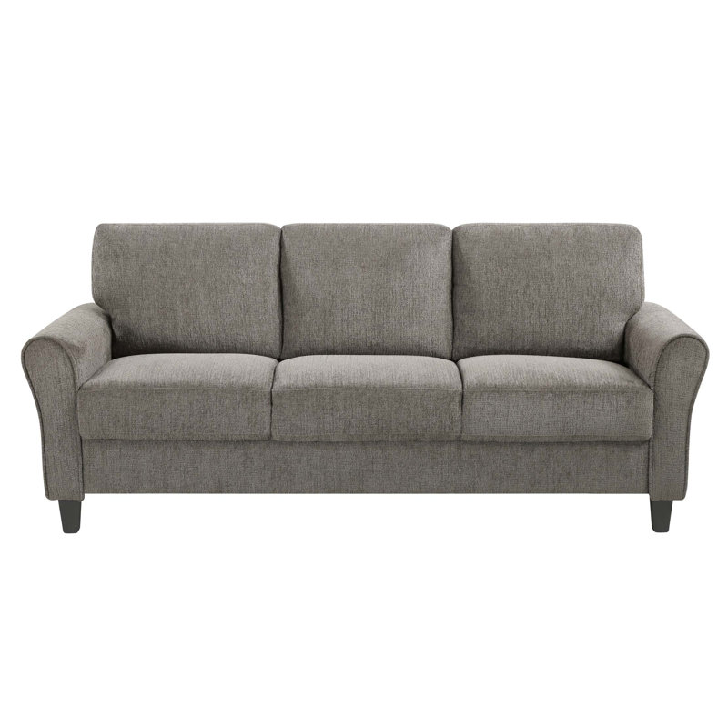Classic Comfort Sofa Durable Chenille Upholstery Rolled Arms