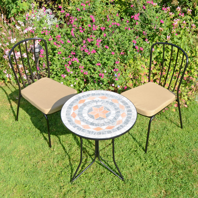 NOVA BISTRO 60cm Mosaic Table with Milan Chair Garden Set