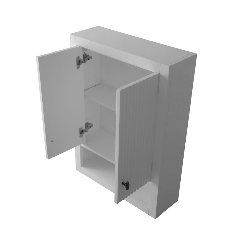 Wall Bathroom Shelves, White, Matte Black
