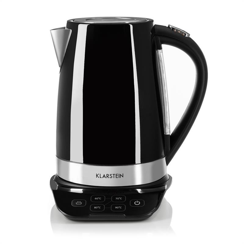 Klarstein 1.7L Stainless Steel Electric Tea Kettle, Black