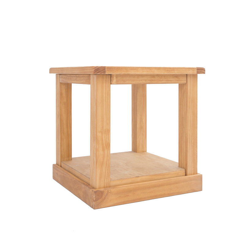 Side Table with Storage, Waxed