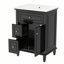 Meuble-lavabo 24 po avec lavabo, meuble-lavabo avec un tiroir rabattable et deux tiroirs, tablette réglable, bois massif et panneau de fibres à densité moyenne-111794056