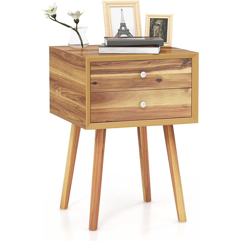 Preisser End Table, Natural brown