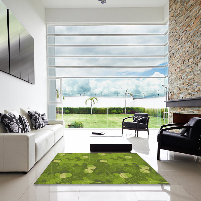 Tapis vert tissé à la machine, Carré 6 pi