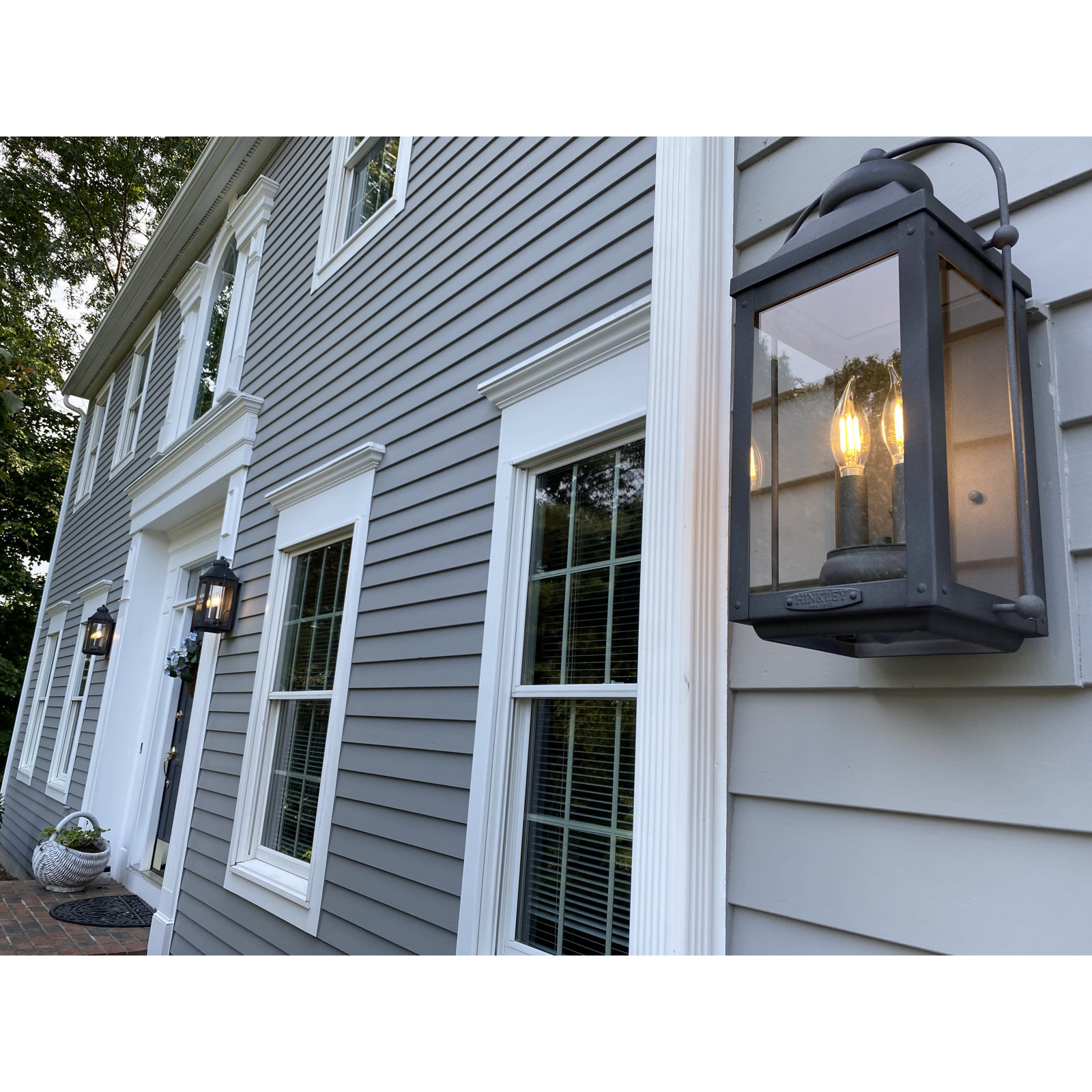 Anchorage Outdoor Wall Mount Carriage Lantern, Aged Zinc, 17.75" H x 9.25" W x 7.75" D