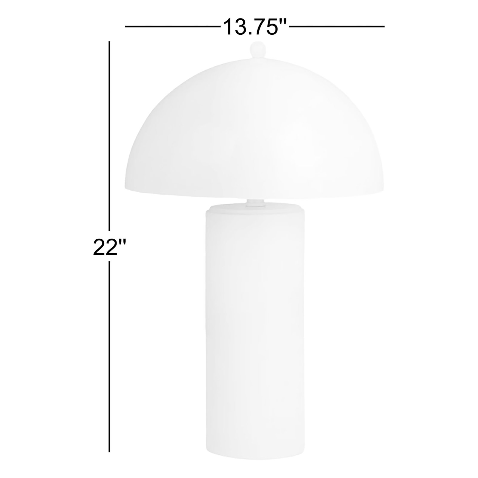 Metal Bedside Lamp, White