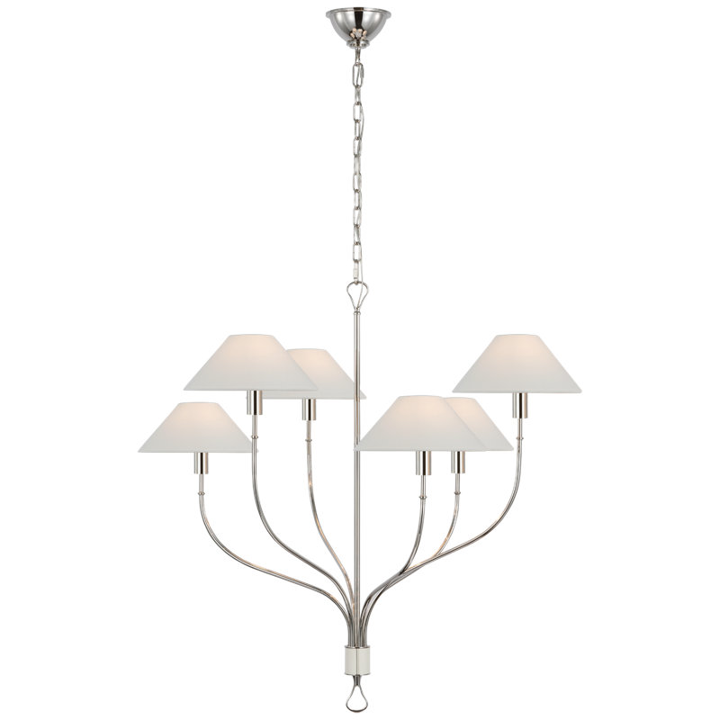 Griffin 6 - Light Chandelier, Polished Nickel
