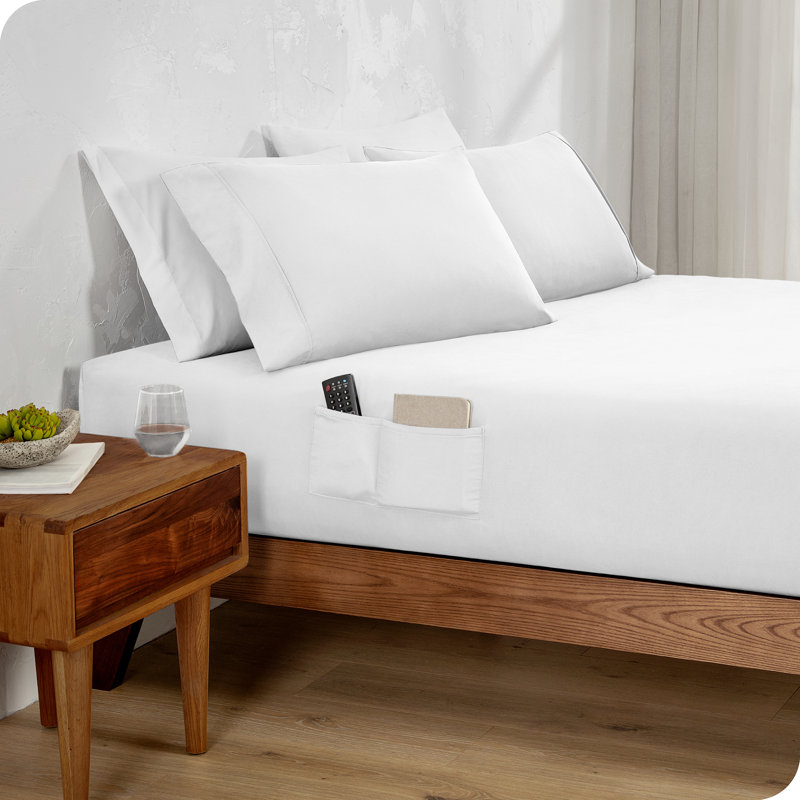 Twin XL White Microfiber Deep Pocket Fitted Sheet Set