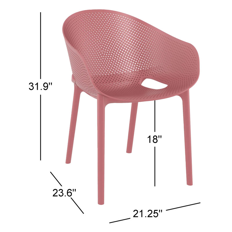 Chaise d'appoint empilable pour patio Farrah, Marsala