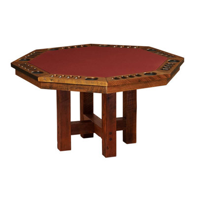 Table de poker à 8 côtés Barnwood - Base en bois