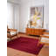 Tapis écologiques en laine nouée à la main Manns - carré | Couleur rouge foncé | Conception solide | Tapis de salon, chambre à coucher-406298187