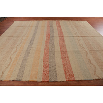 Tapis turc kilim à rayures plates tissé à plat 11 x 13