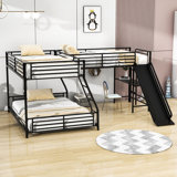 Kitson Twin Over Full Metal L-Shaped Bunk Bed with Built-in-Desk by Isabelle & Max™