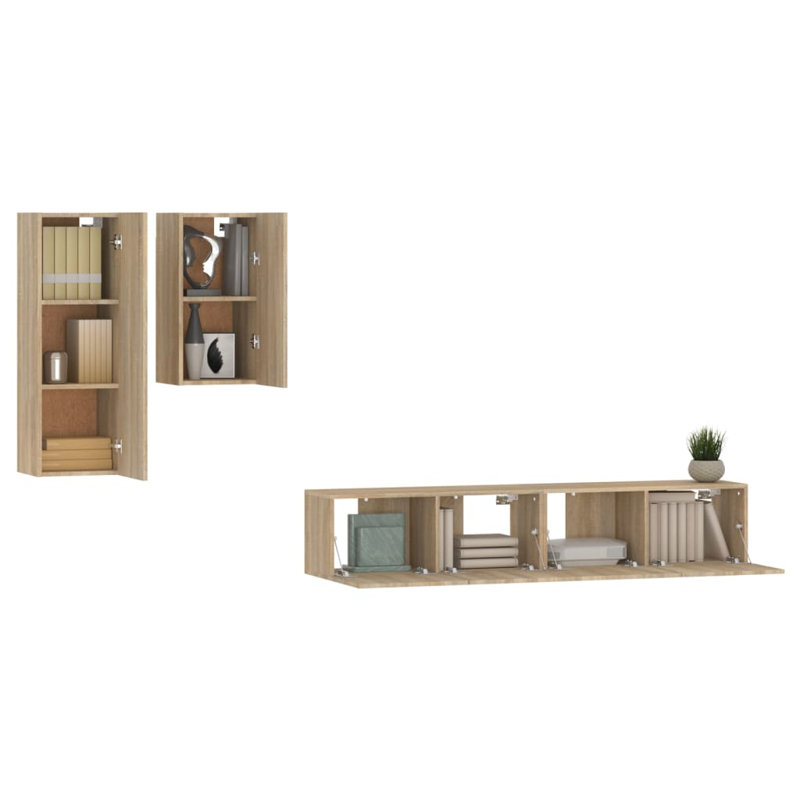 Ensemble de meuble télé vidaXL Bois d'ingénierie, Chêne sonoma