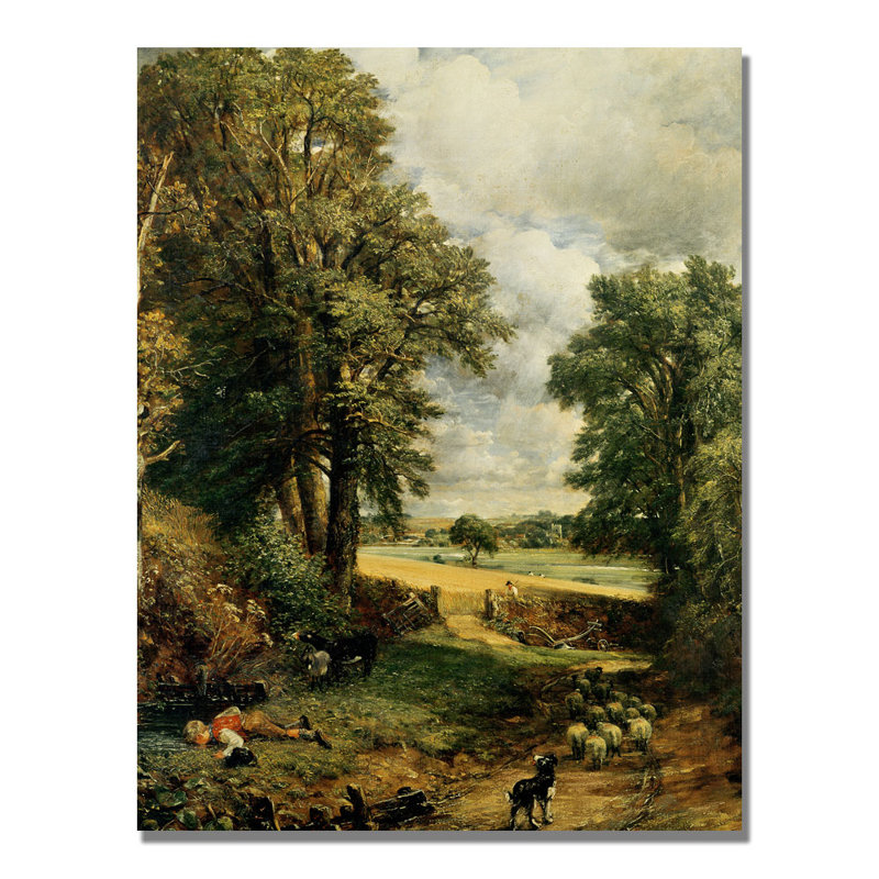 «The Cornfield» par John Constable, reproduction sur toile, H 24 po x l 18 po x P 2 po