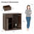 39.4" Bar Cabinet With Fridge Space and Adjustable Shelves For Kitchen Dining Room-720238197