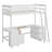 Twin Size Loft Bed With U-Shaped Desk And Drawers, Wood Loft Bed Frame With Cabinet And Storage Shelves-1856151744