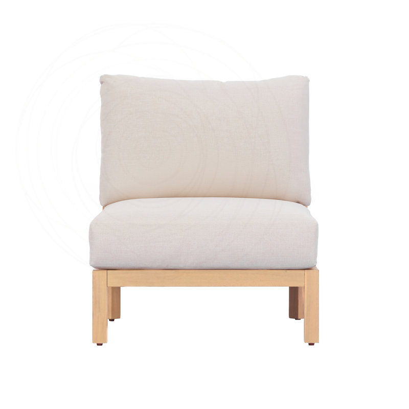 Fauteuil club en bois d'acacia avec corde et coussin