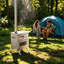 Réchaud de camping 2 en 1 en acier inoxydable avec four amovible pour la cuisson et le chauffage à l'extérieur