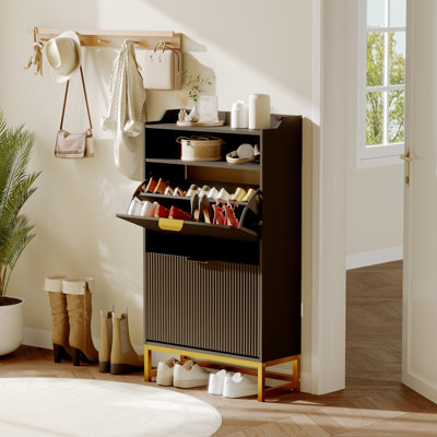 12 Pair Flip Down Shoe Storage