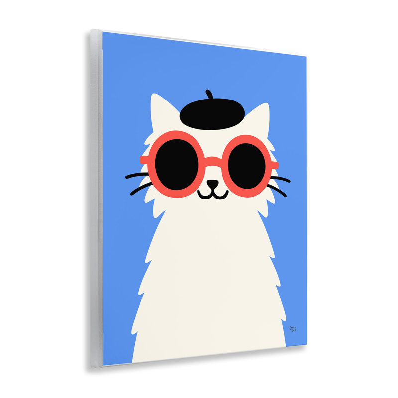 Élégante plaque murale chat français, design par Jessica Beck