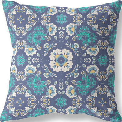 20" X 20" Muted Pink Broadcloth Floral Throw Pillow