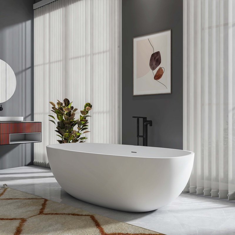 Baignoire de trempage autoportante de 71 pouces pour salle de bain