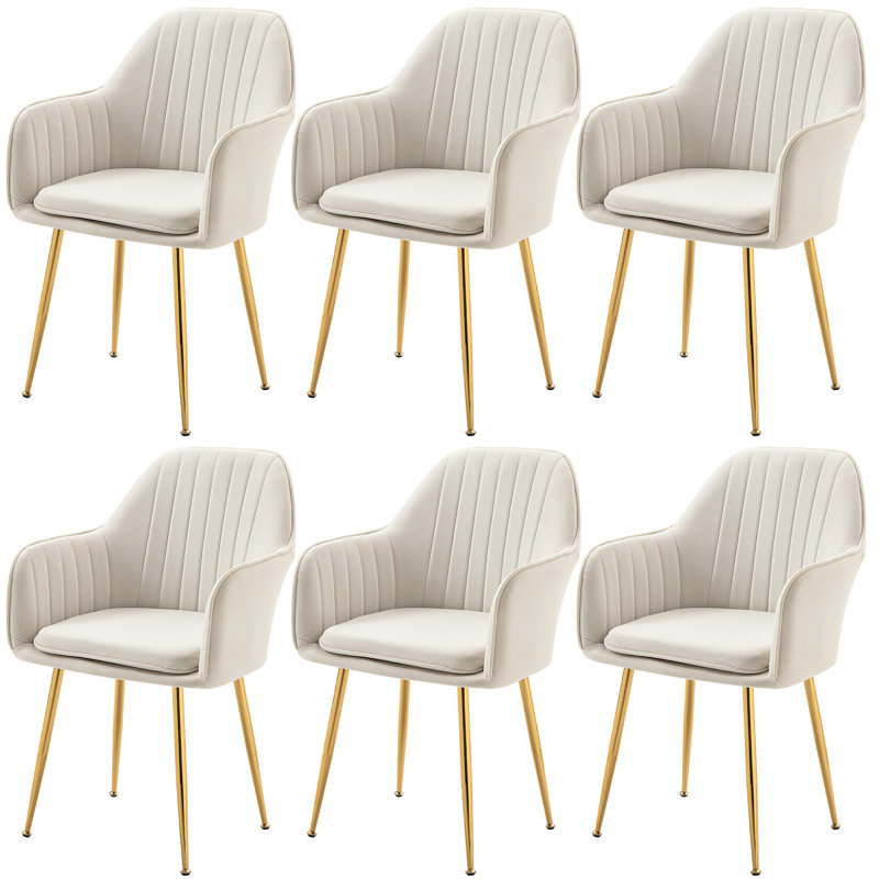 Alany 19.3'' H Cotton Blend Upholstered Armchair, Beige