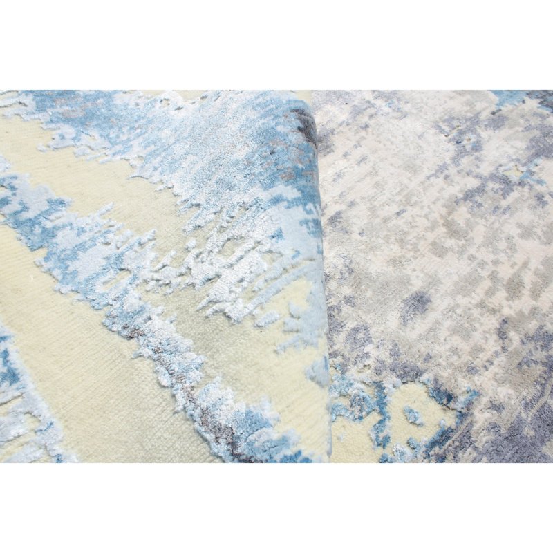 Wool Abstract Area Rug, Rectangle 10' x 14'