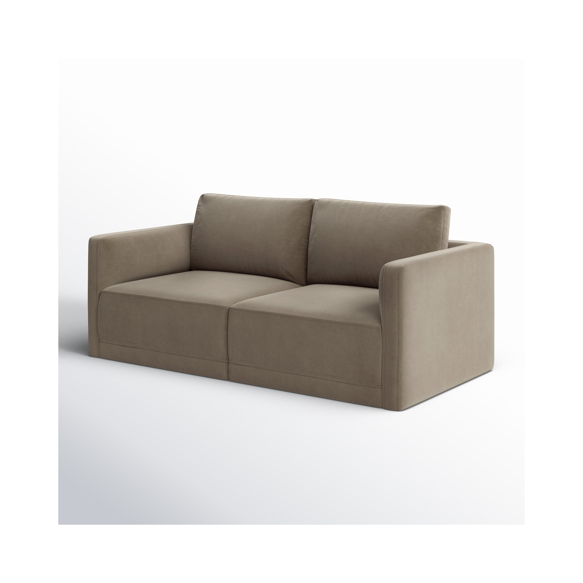 Deirdre 74'' Upholstered Loveseat, Taupe Velvet
