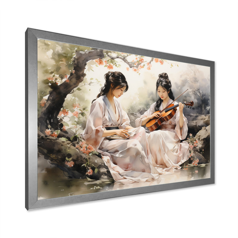 «China Art Jasmine Tea» - impression, Cadre simple argenté, H 12 po x l 20 po x P 1 po