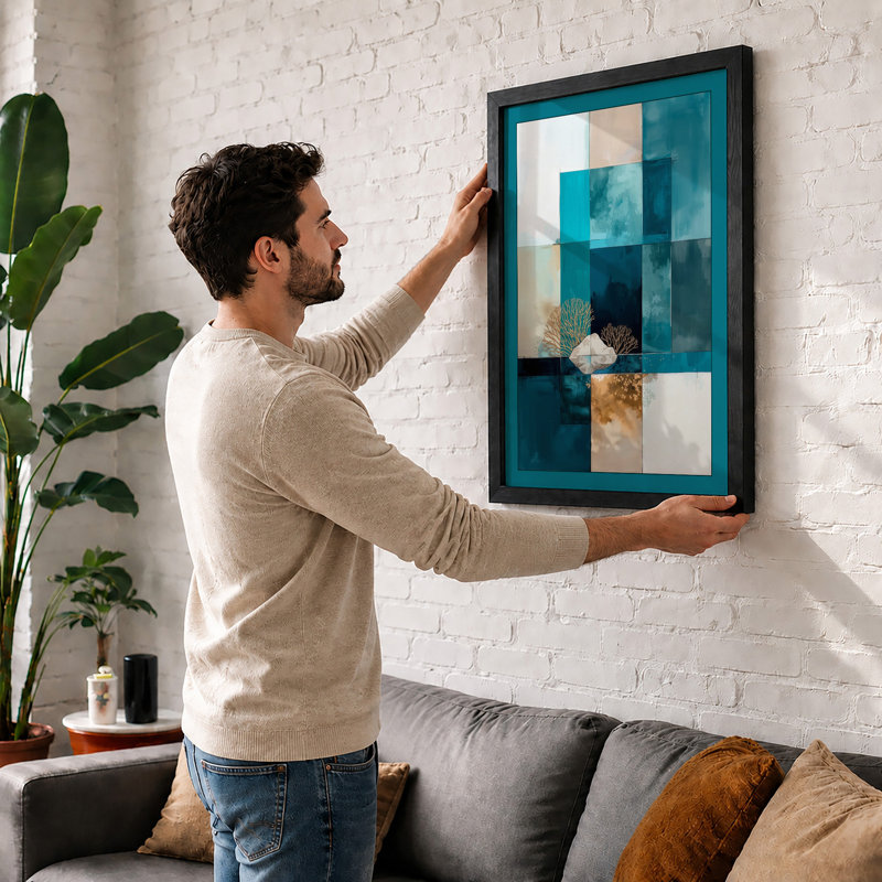 Shell in Abstract Minimalist - Framed Print, A2 - 59.4 x 42.0 cm, Black