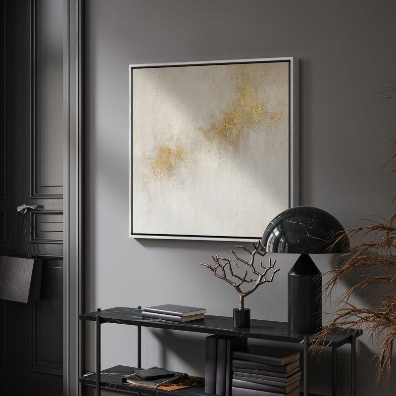 Art mural encadré abstrait rétro antique classique pour chambre à coucher, H 24 po x l 24 po, Blanc