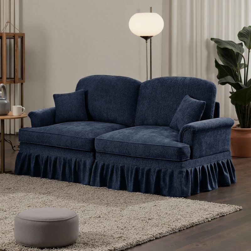 Canapé 2 places Mid-Century, Bleu