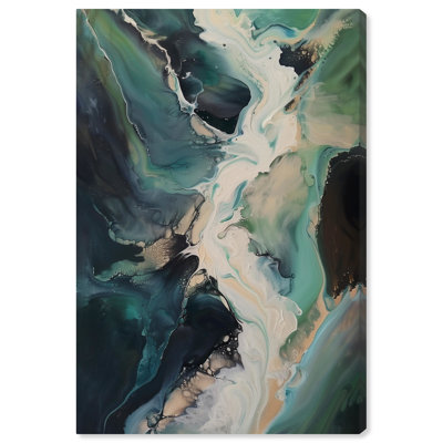 «Sage River Blue», art mural abstrait par Art Remedy