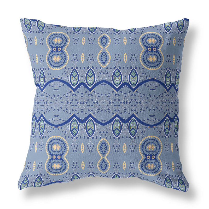 Housse et insert de coussin décoratif en polyester pour l'intérieur et l'extérieur, 18 po x 18 po, Bleu clair / bleu marine