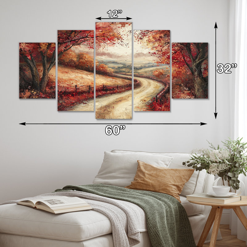 «Country Lane In Autumn I», art mural forêt - art mural traditionnel sur toile