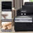 111" L-Shaped Modular Sofa Bed With Pull-Out Sleeper & Deep Storage Chaise - Velvet Black - 2800 Lbs Capacity - Easy Assembly