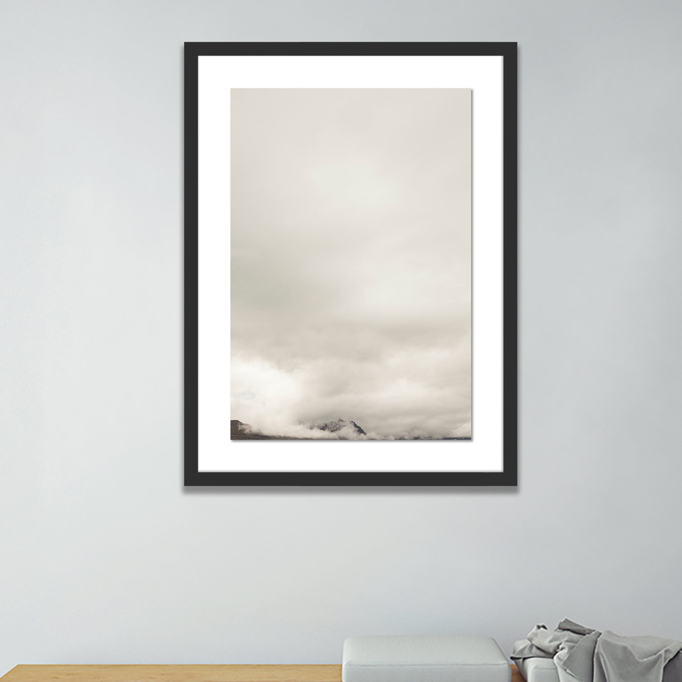 Clouds "Clouds 11" Print by Riley Ryan, 48" H x 34" W x 2.5" D, Black