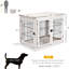 Small Dog Crate End Table, Lockable With Two Opening Sides, Cute Decorative, White For Puppy Kennel Indoor Ways Entrance, Decorative Pure