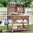 Outdoor Potting Bench Table with Lockable Wheels, Solid Wood, Stainless Steel Top, and Ample Storage for Grilling and Gardening-700878963