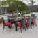 Fionnula 8 - Person Metal Patio Dining Set with Rectangular Table , Cushions Included