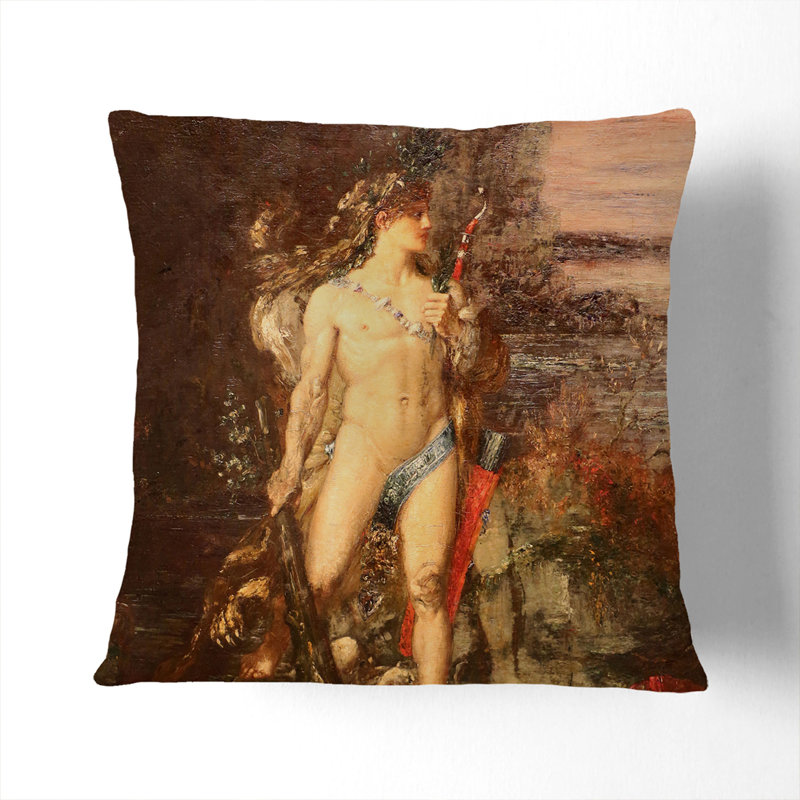 Hercules And The Hydra Of Lerna Square Throw Cushion, 40cm H x 40cm W x 15cm D
