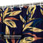Rideau de douche coloré à motif de feuilles tropicales sarcelle avec 12 crochets-717725895