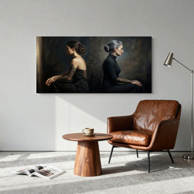 Dual Portrait Canvas Wall Art Oil Painting Print Set Of 1