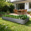 Ensemble de jardin surélevé galvanisé 8 x 4 x 1 pi Gardmax, jardinières en métal pour l'extérieur avec assemblage facile, grand lit de jardin pour légumes, fruits, fleurs, herbes, rectangle argenté